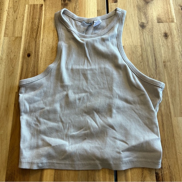 H&M Divided Ribbed Racerback Tank Top – Beige (Size L) - Picture 1 of 5